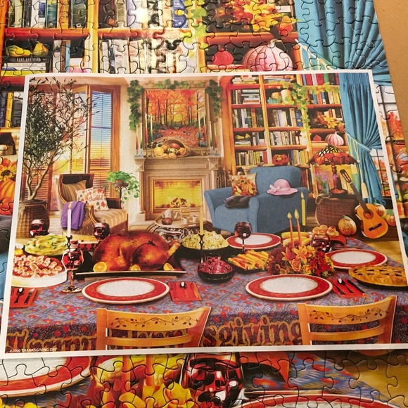 White Mountain “Thanksgiving Day” jigsaw puzzle 1000 pieces - Picture 2 of 4